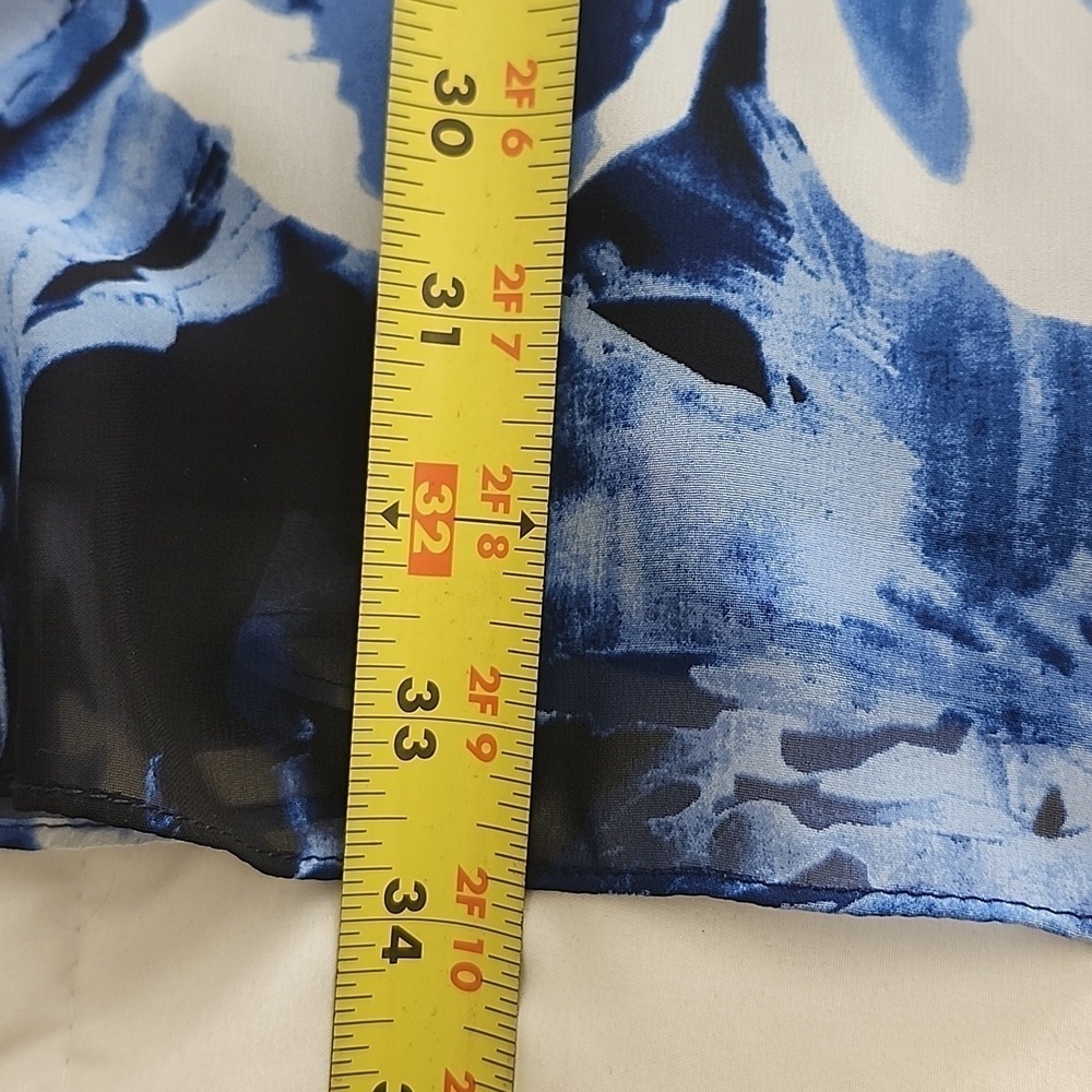 Lulus Navy blue & Pink Floral Swing Dress Keyhole Back Size Small - Picture 9 of 9